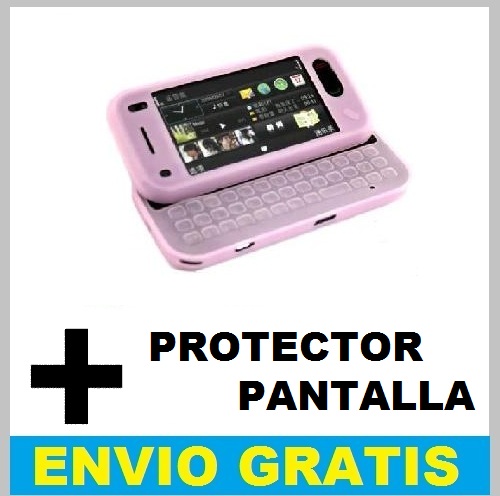 FUNDA SILICONA PARA NOKIA N97 MINI + PROTECTOR PANTALLA ROSA